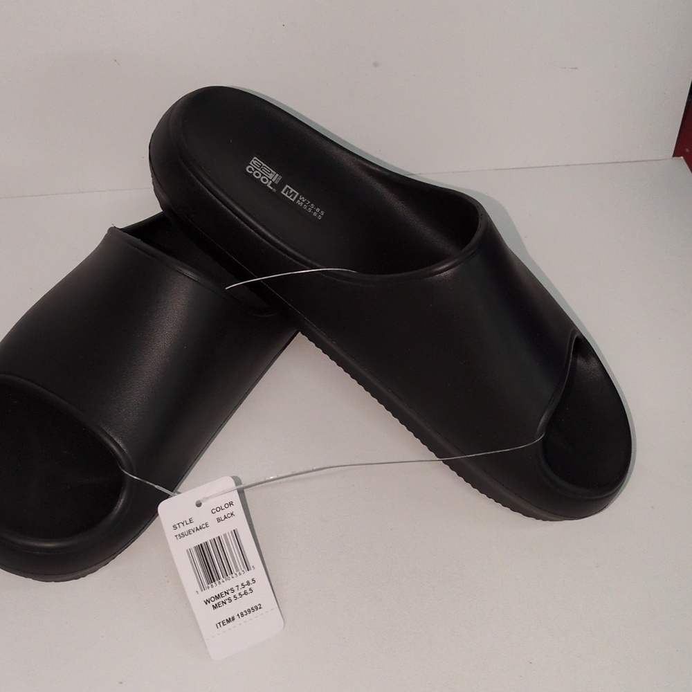 32 Cool Black Cushion Unisex Slide Women's 7.5 -8.5/ Men's 5.5 -6.5 New - Picture 9 of 12